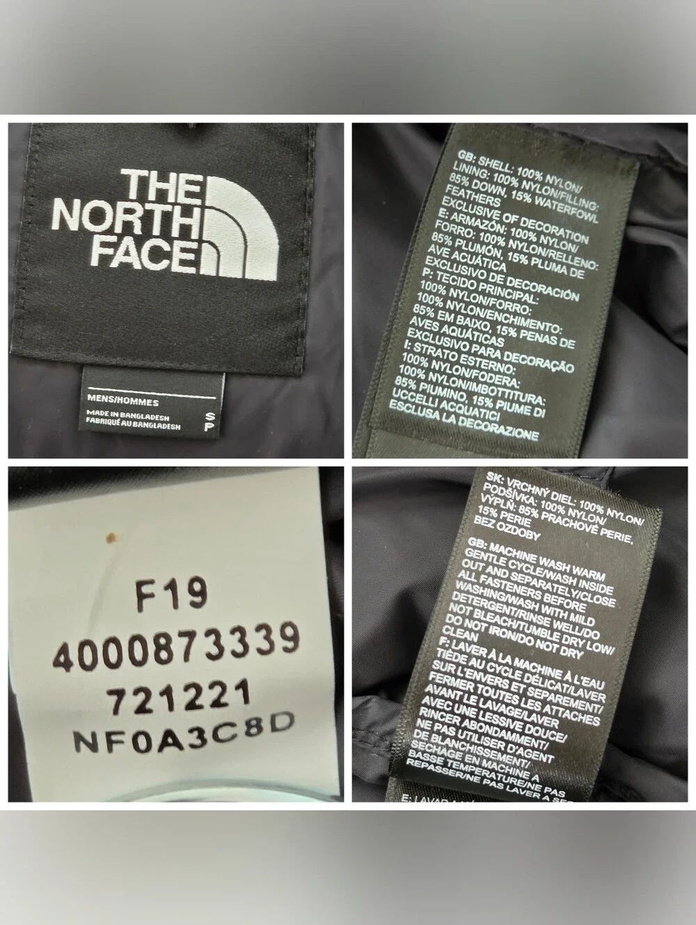 The North Face 1996 Retro Nuptse Down Puffer Jacket 700 Fill Size Small